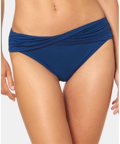 Women's Behind-The-Seams Halter Bikini Top & Matching Bottoms Navy $41.08 Swimsuits