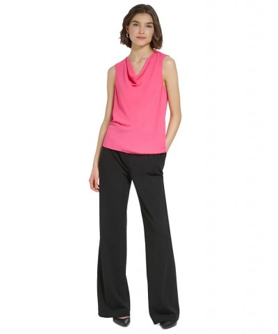 Women's Cowlneck Sleeveless Blouse Pink $28.98 Tops