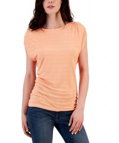 Women's Cap-Sleeve T-Shirt Orange $19.48 Tops