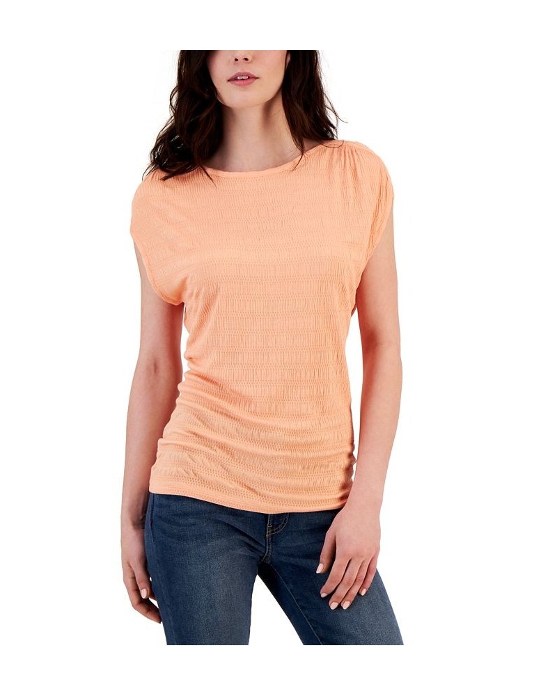 Women's Cap-Sleeve T-Shirt Orange $19.48 Tops