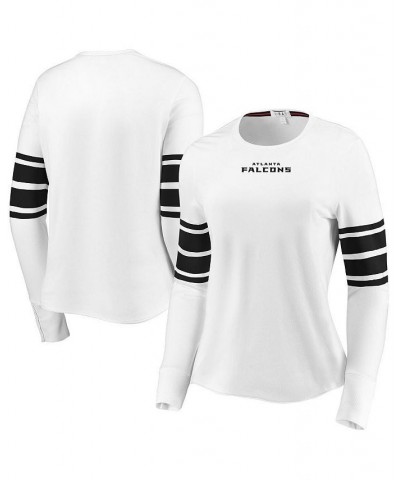 Women's White and Black Atlanta Falcons Plus Size Snap Cuff Tri-Blend Long Sleeve T-shirt White, Black $28.80 Tops