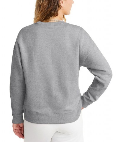 Women's Powerblend Crewneck Sweatshirt Gray $20.43 Sweatshirts