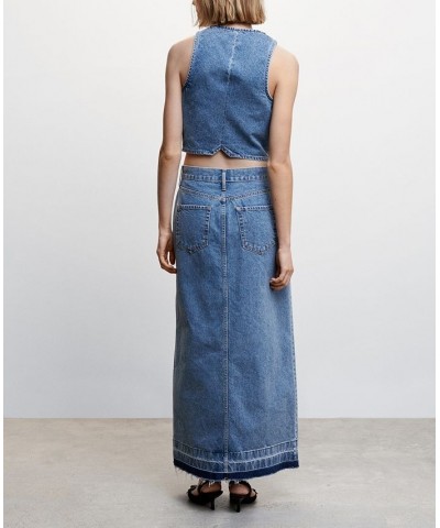 Women's Denim Long Skirt Medium Blue $38.70 Skirts
