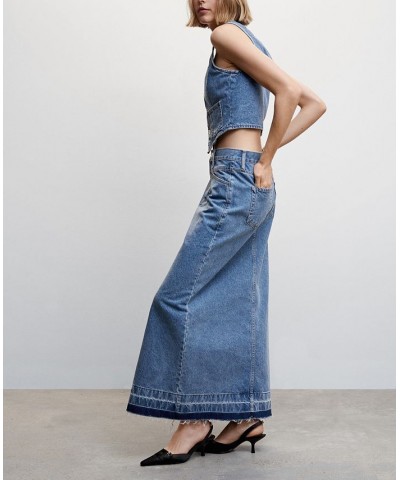 Women's Denim Long Skirt Medium Blue $38.70 Skirts