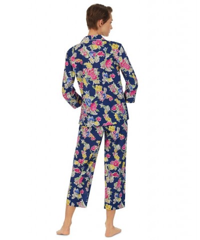 Women's Floral Capri Pajamas Set Navy Print $41.16 Sleepwear