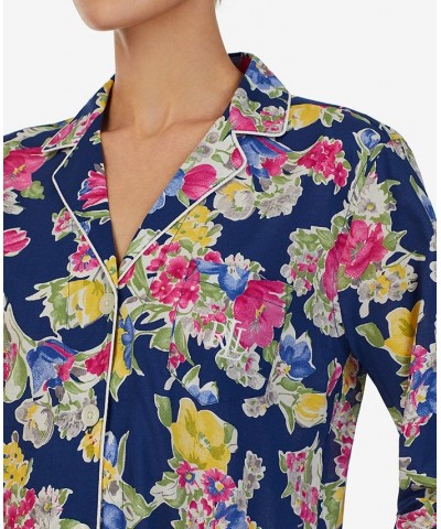 Women's Floral Capri Pajamas Set Navy Print $41.16 Sleepwear