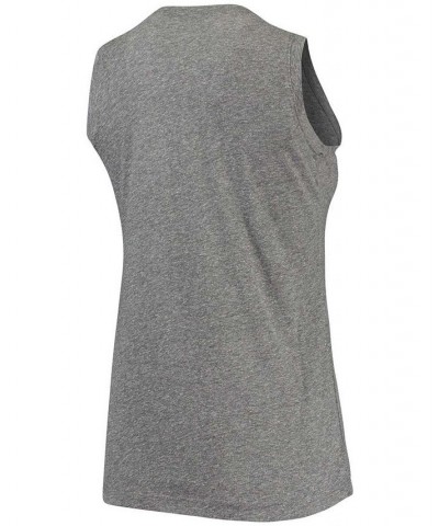 Women's Heathered Gray Illinois Fighting Illini Relaxed Henley Tri-Blend V-Neck Tank Top Heathered Gray $22.08 Tops
