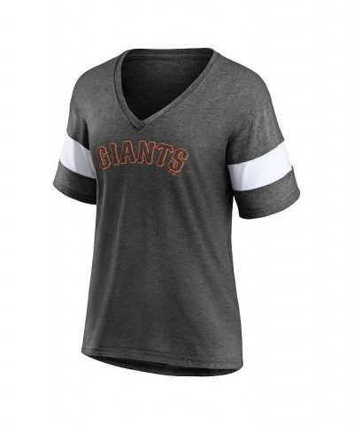 Women's Branded Heathered Charcoal San Francisco Giants Wordmark V-Neck Tri-Blend T-shirt Heathered Charcoal $26.87 Tops