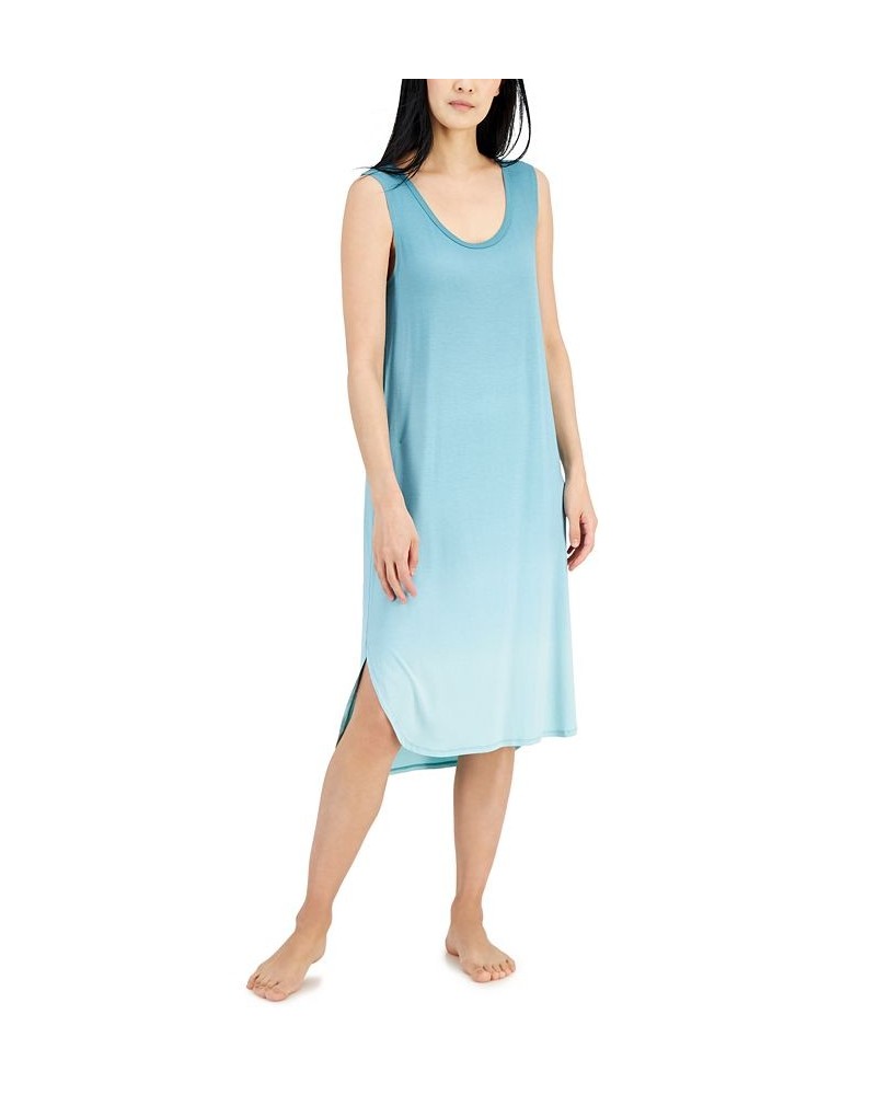 Women's Side Slit Chemise Nightgown Blue $12.22 Sleepwear
