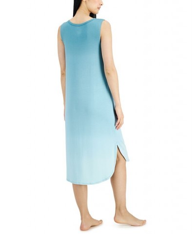 Women's Side Slit Chemise Nightgown Blue $12.22 Sleepwear