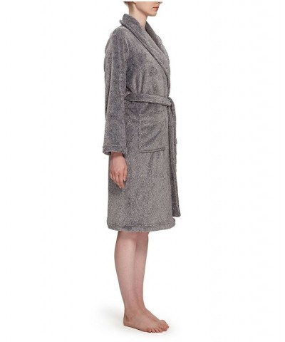 Women's Ecothread Heathered Velvetloft Robe Gray $35.52 Sleepwear
