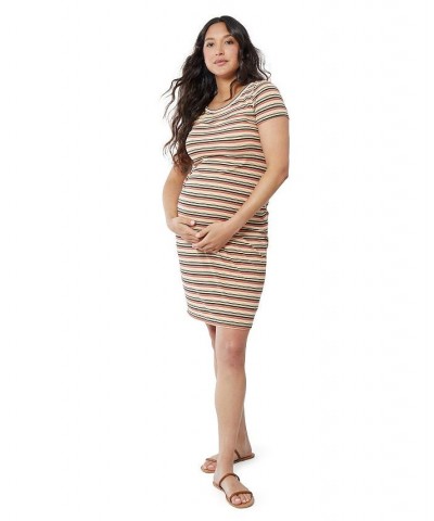 Women's Maternity Everywear Maternity Tshirt Dress Retro Stripe $36.39 Accessories