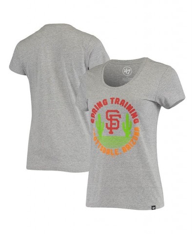 Women's '47 Heathered Gray San Francisco Giants Spring Training Cactus Circle Scoop Neck T-shirt Gray $19.35 Tops