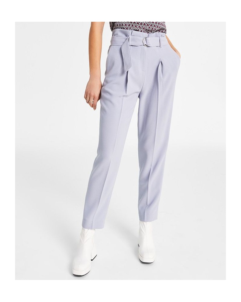 Women's Belted Textured Crepe Pants Moonstone $34.24 Pants