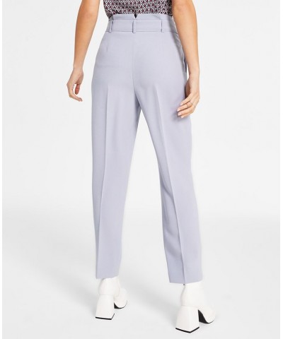 Women's Belted Textured Crepe Pants Moonstone $34.24 Pants