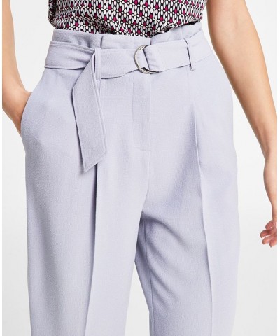 Women's Belted Textured Crepe Pants Moonstone $34.24 Pants