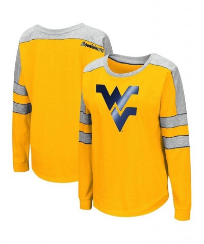 Women's Gold West Virginia Mountaineers Trey Dolman Long Sleeve T-shirt Gold $23.45 Tops