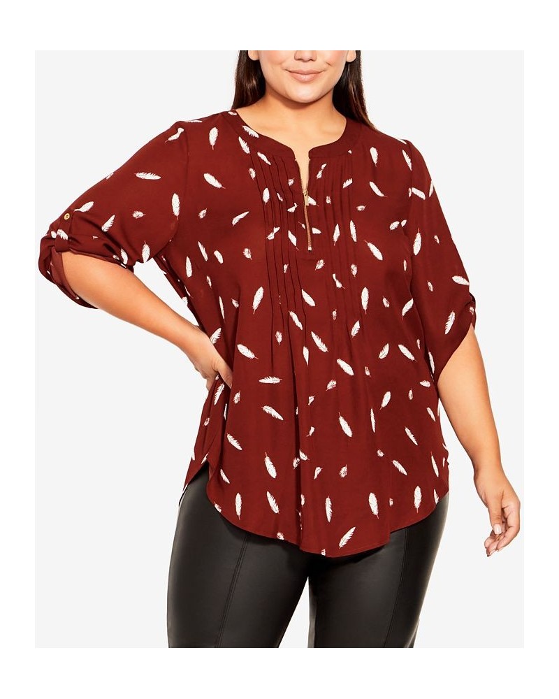 Plus Size Eastbrook Print Top Feather $38.71 Tops