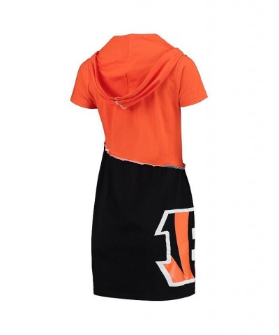Women's Orange Black Cincinnati Bengals Hooded Mini Dress Orange $39.10 Dresses