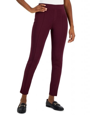 Petite Ponté-Knit Pull-On Pants Purple $14.88 Pants