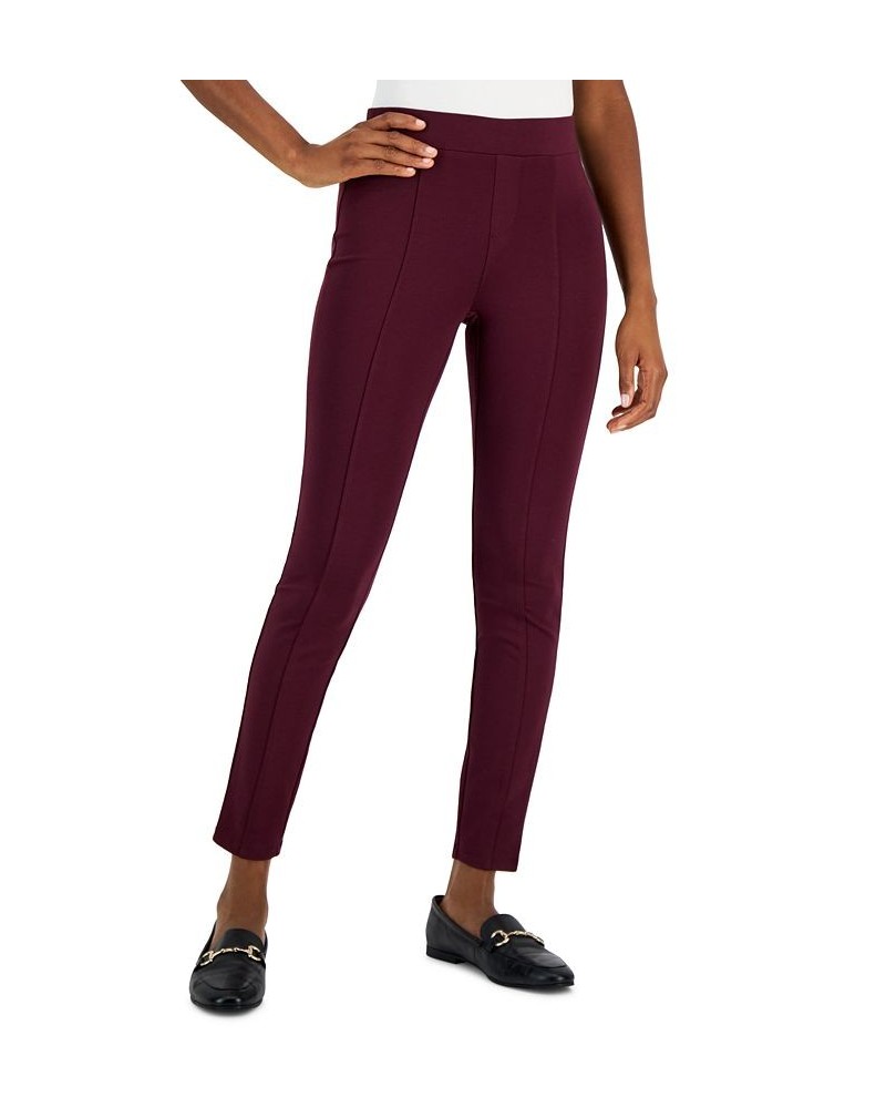 Petite Ponté-Knit Pull-On Pants Purple $14.88 Pants