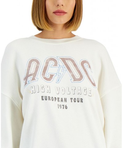 Juniors' ACDC Pullover Sweatshirt White $17.99 Tops