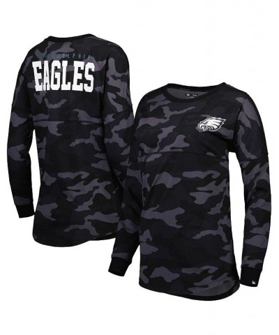 Women's Black Philadelphia Eagles Camo Long Sleeve T-shirt Black $28.61 Tops