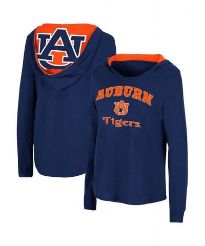 Women's Navy Auburn Tigers Catalina Hoodie Long Sleeve T-Shirt Navy $27.49 Tops