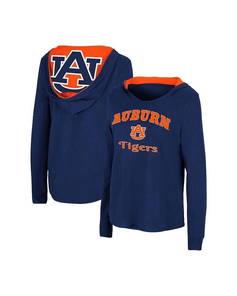 Women's Navy Auburn Tigers Catalina Hoodie Long Sleeve T-Shirt Navy $27.49 Tops