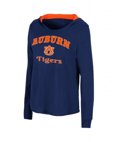 Women's Navy Auburn Tigers Catalina Hoodie Long Sleeve T-Shirt Navy $27.49 Tops