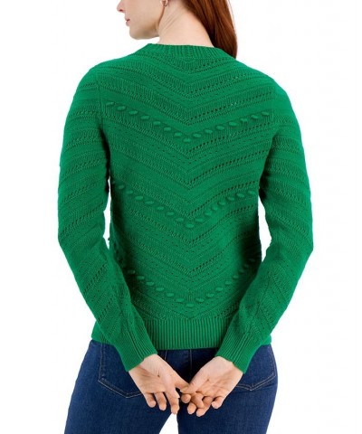 Women's Chevron Pullover Sweater Green $20.41 Sweaters