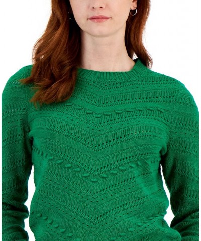 Women's Chevron Pullover Sweater Green $20.41 Sweaters