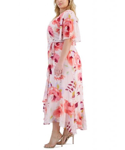 Plus Size Floral-Print Faux-Wrap Fit & Flare Dress Flamingo Rose $47.68 Dresses