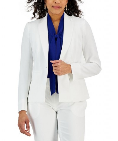 Crepe One-Button Blazer White $32.70 Jackets