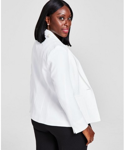 Crepe One-Button Blazer White $32.70 Jackets