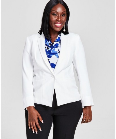 Crepe One-Button Blazer White $32.70 Jackets