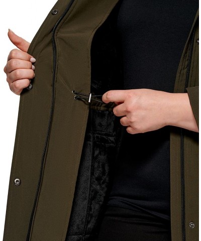 Plus Size Hooded Anorak Raincoat Loden $51.00 Coats