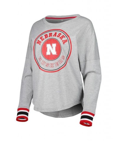 Women's Heathered Gray Nebraska Huskers Andy Long Sleeve T-shirt Heathered Gray $28.99 Tops