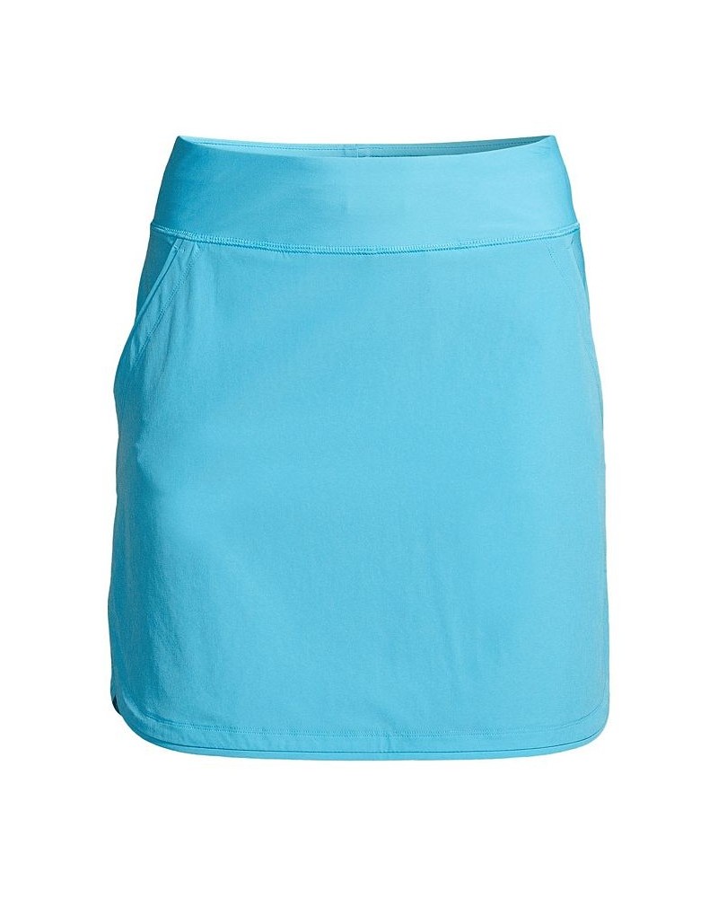 Women's Quick Dry Elastic Waist Active Board Skort Swim Skirt Turquoise $31.96 Swimsuits