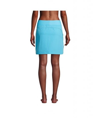Women's Quick Dry Elastic Waist Active Board Skort Swim Skirt Turquoise $31.96 Swimsuits