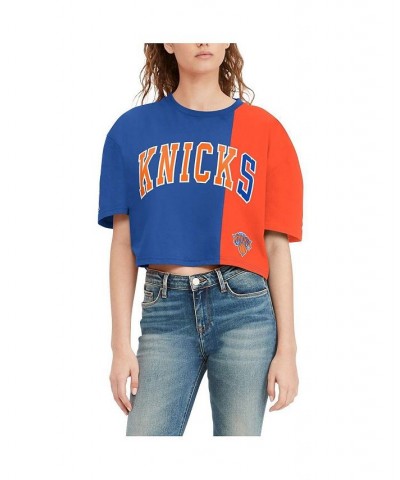 Women's Royal Orange New York Knicks Betsy Relaxed Crop T-shirt Orange $28.99 T-Shirts