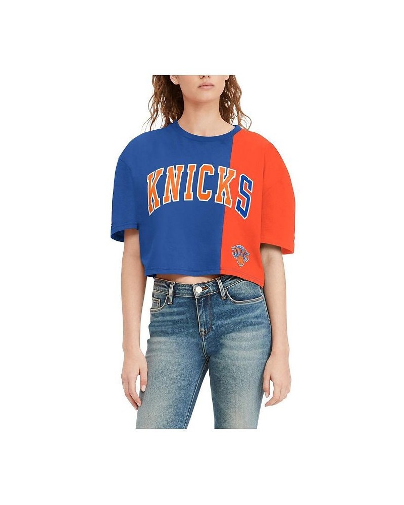 Women's Royal Orange New York Knicks Betsy Relaxed Crop T-shirt Orange $28.99 T-Shirts