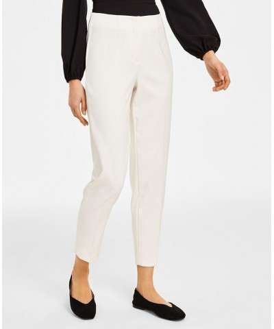 Women's Faux-Wrap Peplum Blouse & Slim-Leg Ankle Pants White $23.76 Pants