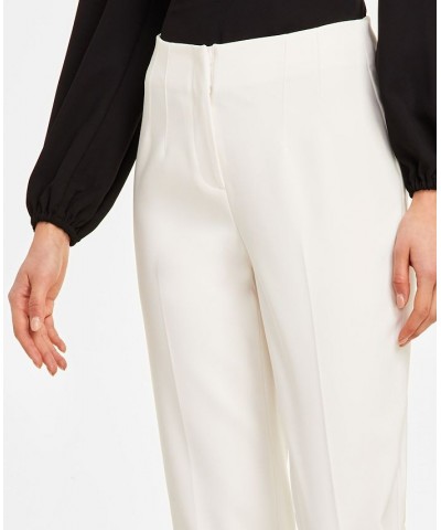 Women's Faux-Wrap Peplum Blouse & Slim-Leg Ankle Pants White $23.76 Pants