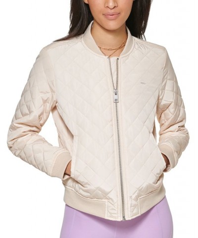 Diamond Quilted Bomber Jacket Natural Sand $37.80 Jackets
