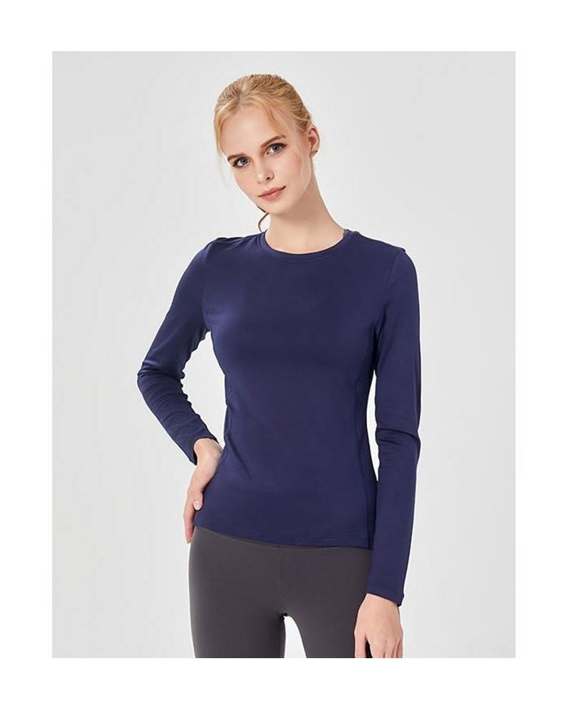 Miracle Mile Long Sleeve Top for Women Navy $25.44 Tops