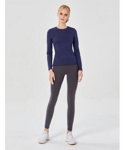 Miracle Mile Long Sleeve Top for Women Navy $25.44 Tops