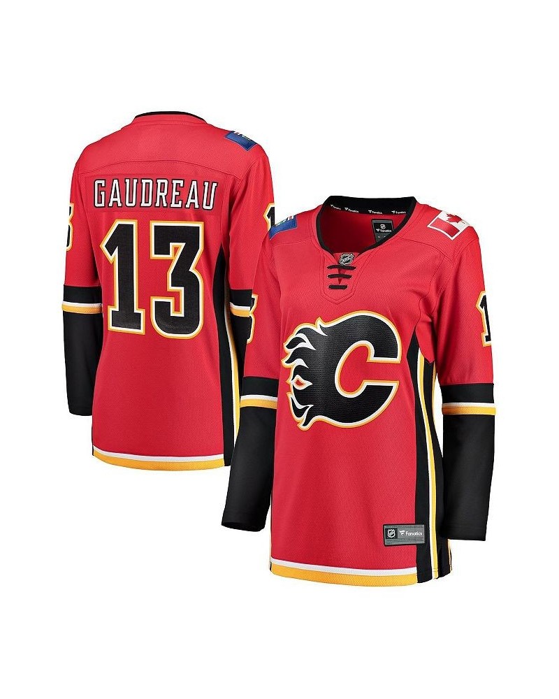 Women's Johnny Gaudreau Red Home Breakaway Player Jersey Red $49.60 Jersey
