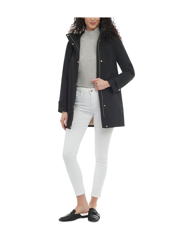 Women's Hooded A-Line Coat Black $68.16 Coats