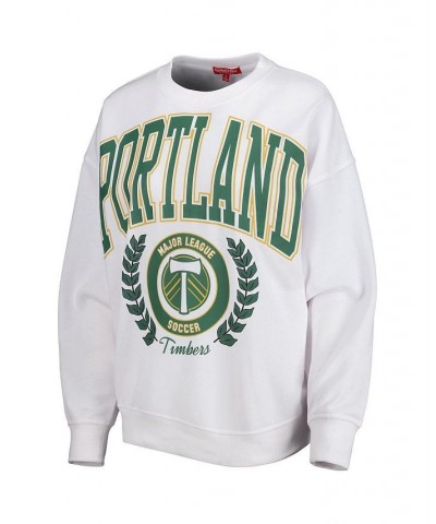 Women's White Portland Timbers Logo 2.0 Pullover Sweatshirt White $36.80 Sweatshirts